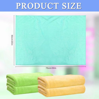 12 Pcs Extra Large Microfiber Cleaning Cloth, 20" x 30" Washable Reusable Large Floor Cloth Rags, Microfiber Towels for Mop Cleaning Office Bathrooms Housekeeping (Orange, Green) - color: Mixed Style 2