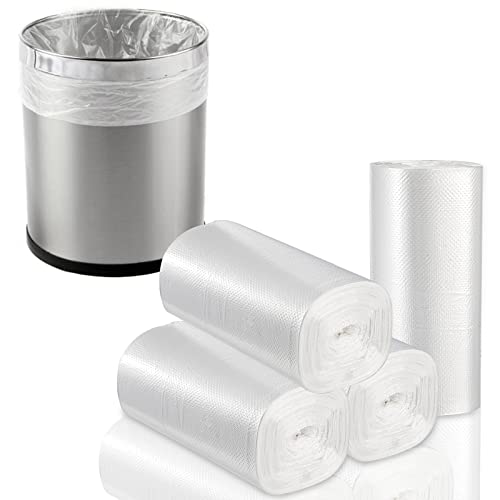 Tebery 200 Counts 4 Gallon Clear Small Garbage Bags Trash Bags, Wastebasket Bin Liners for Bathroom Bedroom Office Trash Can, 4 Rolls - color: 4 Gallon-200pc