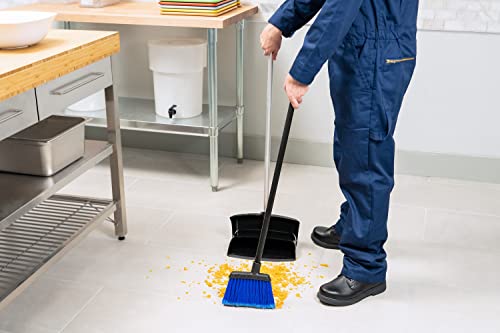 Carlisle FoodService Products Duo-Sweep Plastic Large Debris Lobby Broom with Handle, 30 Inches, Blue - color: Blue, size: 30 Inches (Pack of 1)
