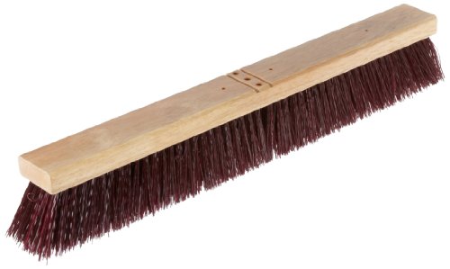 Weiler 44587 24" Block Size, Hardwood Block, Medium Maroon Polypropylene Fill, Contractor Coarse Sweeping Broom - style: Medium Maroon Polypropylene