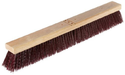 Weiler 44587 24" Block Size, Hardwood Block, Medium Maroon Polypropylene Fill, Contractor Coarse Sweeping Broom - style: Medium Maroon Polypropylene