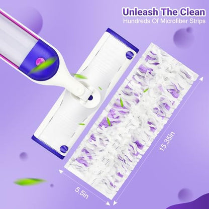 Pure Realm 54 Count Disposable Power Mop Pads Refills Compatible with swiffer PowerMop, PowerMop Wet Pads Rifill Cooperate with Swiffer Mop Refill Liquid Extra Absorbent, Traps Dust & Hair - color: Purple 54 Mop Pads