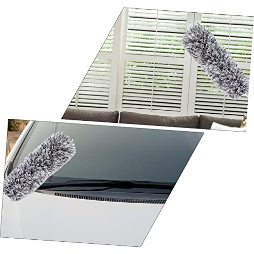 GARVALON 2.8m Extendable Microfiber Sweeping Duster for Car and Home Cleaning Flexible Dust Remover with Durable Fiber Bristles for Furniture Blinds Ceiling Fans and More