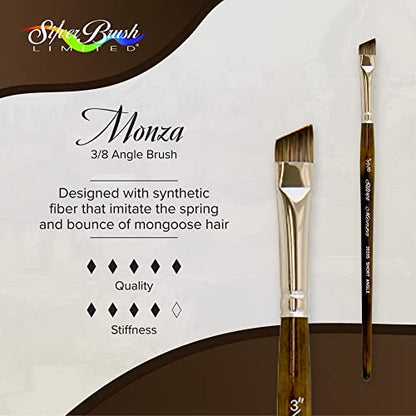Silver Brush Limited, Monza, Angle Paint Brush - Short Handle, 3/8" - size: Size - 3/8