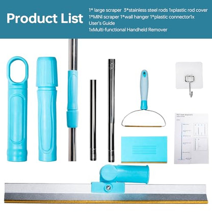 Pet Hair Remover Set, 3Pcs Pet Hair Remover Tool，Carpet Rake for Dogs & Cats Hair Removal，Carpet Rake for Pet Hair Removal, Pet Hair Removal Broom for Rug, Couch, Pet Bed, Car，Clothes, Furniture,