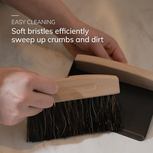 Bamboo Dust Pan & Brush Set, Portable Dustpan & Brush, Perfect For Household Cleaning, Sturdy & Effective Dust Pan, Bamboo Sweeping Brush - Mini - size: Mini
