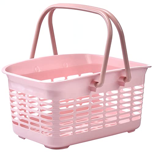 ALINK Plastic Shower Caddy Basket with Handle, Portable Organizer Storage Basket for College Dorm, Bathroom, Kitchen - Pink - color: Pink