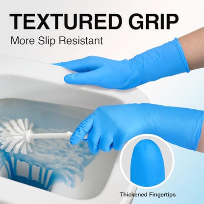 Schneider Nitrile Exam Gloves, Extended 12 Inches Cuff, X-Large, 50-ct Box, 4 mil, Gloves Disposable Latex Free, Powder Free for Medical, Food Prep, Cleaning, Cooking, Blue - size: X-Large