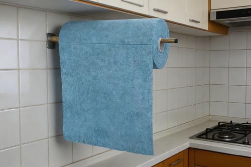 HOPESHINE Microfiber Cleaning Cloth Roll 50-Pack Reusable Paper Towels Washable for Cars Care Wash Supplies Kitchen Dish Rags House Window Cleaning Cloths Lint Free Tear Away Ultra Absorbent (Blue) - color: Blue