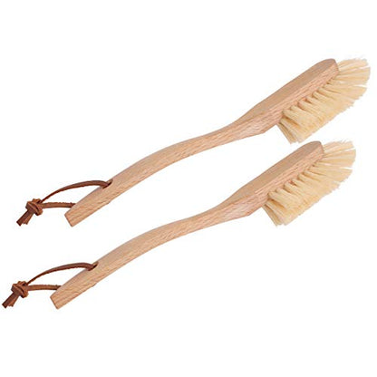 Redecker Dish Brush Set, Tampico Fiber, Curved Handle, 2 Pack – Wrap-Around Design for Everyday Cleaning, Made in Germany - size: Set of 2, 10-3/8-Inches