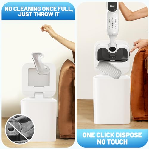 LiTHELi Cordless Vacuum Mop Cleaner, 2-in-1 Hard Floor Stick Vacuum, Wet Dry Mop, 2 Disposable Dust Boxes, 14 Disposable Pads & 1 Washable Pad, 2 Swappable 4000mAh Batteries