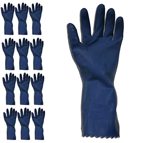 Blue Latex Canners Gloves, Unlined, Standard Weight