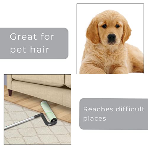 Smart Design Large Mega Floor Lint Roller with Ergonomic Handle - Aluminum Tubes - Includes Adhesive Sheets - for Cleaning, Carpet, Car, Clothing, and Pet Hair - 12.5 x 42 Inch - size: 50 Sheets (Pack of 2)