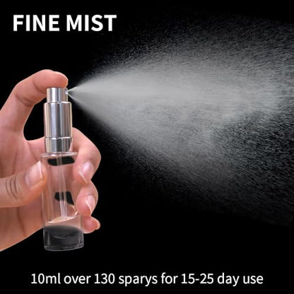 MUB 10ml Perfume Travel Refillable Atomizer Bottle Glass Unique Top-Filling Leak-Proof Spray Bottle Atomizer Sprayer for Perfume Cologne Mini Travel Size Empty Pocket Portable