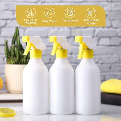 Tanlade 30 Pcs Plastic Spray Bottles 16 oz Leak Proof Squirt Bottle Refillable Empty Spray Water Mist Sprayer with Nozzles for Hair Essential Oil Cleaning Solutions Plants Pets (Yellow) - color: Yellow