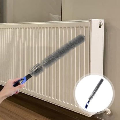 Partykindom Refrigerator Coil Cleaning Brush with Non Slip Handle Radiator Cleaning Tool for Air Conditioner Vent and Dryer Lint Removal Hard Bristle Household Dust Cleaner 23.62In