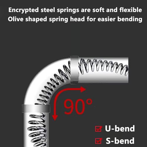 Drain Snake, Spring Drain Clog Remover with Electric Drill Connector, Durable Metal Drain Hari Cleaner Tool for Shower Kitchen Sink Bathroom Toilet Clogged Unclogger,1 Pcs 196.8 Inch 16.4 FT - size: 196.8 Inch