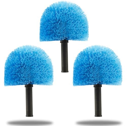 3 Pack Screw on Webster Cobweb Duster Head for Pole,Spider Web Remover Brush, Cobweb Duster Head Attachment,Fits Standard 3/4 inch Threaded Poles (3, Blue) - color: Blue