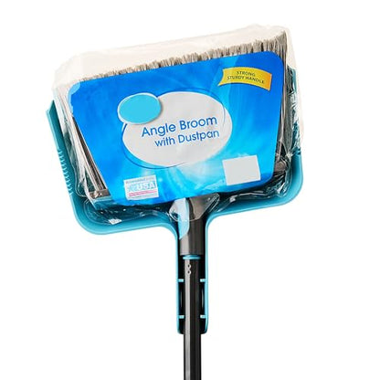 Household Cleaning Angle Broom with Dustpan Set, Indoor Floor Sweeping Tool
