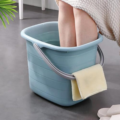Didiseaon Plastic Bucket with Handle Rectangular Tub Portable Water Pail Utility Storage Bucket for Household Cleaning Supplies 11L, 26.00X24.50X18.50CM