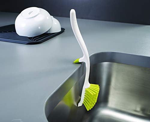 Joseph Joseph Edge Dish Brush with Integrated Sink Rest, Grey - color: Gray