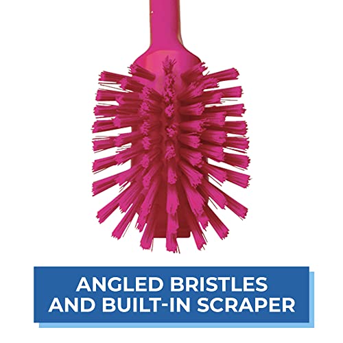 Vikan 42371 Brush,Dish,Scraping Edge,Medium,11",PP/PBT,Pink - color: Multicolor