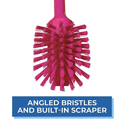 Vikan 42371 Brush,Dish,Scraping Edge,Medium,11",PP/PBT,Pink - color: Multicolor