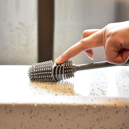 2 Pack Long-Handled Silicone Cleaning Brush - Versatile Cup & Bottle Cleaner, Reusable Scrubber for Kitchen, Bathroom & Car, Long Handle for Easy Reach