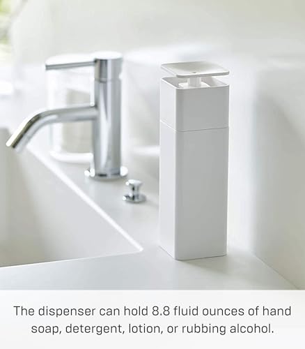 Yamazaki Home Tower One Handed Dispenser - Abs Plastic - 8.5 Fluid Oz., 250 Milliliters - color: White