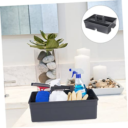 SOLUSTRE Thickened Portable Cleaning Basket Plastic Storage Organizer with Handle for Cleaning Supplies and Tools Versatile Tote for Home and Office Use