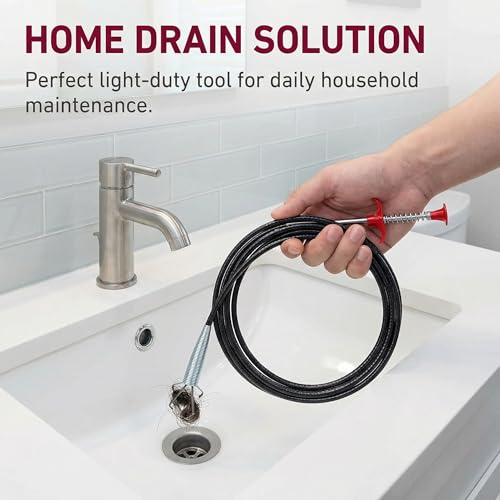 Drain Snake 35 Feet,Snake Drain Hair Removal Tool, Sink Unclogger Drain Cleaner Tool for Bathroom Kitchen Tub Shower Drain Clog Remover,Flexible Grabber Claw Pick Up Reacher