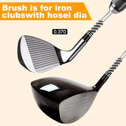 2-Pack Stainless Steel Bore Brush Set with 1/4" Hex Shank Twisted Wire Bristles, Electric Drill Attachments Wire Brush for Rust and Tube Cleaning, Also Work as Golf Shaft Ferrules Cleaner Tool