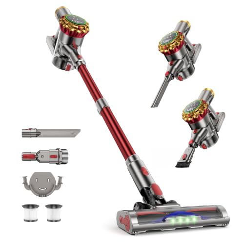 Cordless Vacuum Cleaner, 185AW Powerful Vacuum Cleaner for Home, 65 Mins Stick Vacuum with Self-Stand Design, Anti-Tangle, Lightweight Vacuum Cordless for Hardwood Multi-Surface Floor Carpet Pet Hair