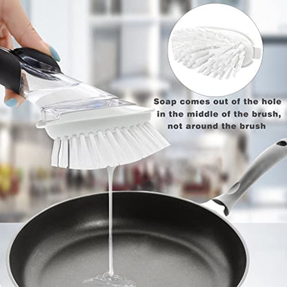 Brush Refills for OXO Dish Brush - 8 Pack Dish Brush Cleaning Soap Dispensing Head Replacement for Scrubber (White) - color: 8-pack