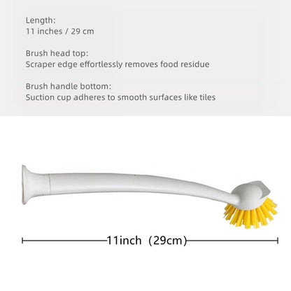 2 Pcs Scrub Brush with Handle 11'' Dish Scrubber Brush Kitchen Sink Brush Long Handle Dish Cleaning Brush for Kitchen Dishes Pot Sink Cleaning,Yellow - color: Yellow