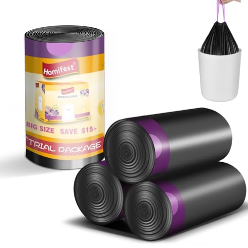 2.6 Gallon Drawstring Trash Bags, 40 Count Black - size: 40 Pcs, style: 2.6 Gallon