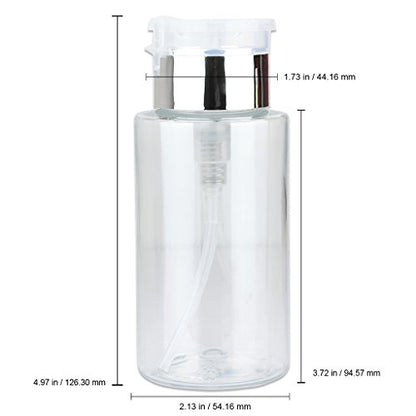 7oz Silver Push Down Pump Dispenser Empty Refillerble Bottle with Flip Top Cap - for Nail Polish, Travel, Cosmetics Packaging - color: Silver, size: 7 Ounce - 1 Bottle