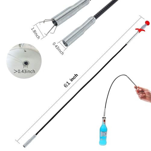 Drain Snake, Flexible Grabber Claw for Sink Shower Bathtub, Tight Space Drain Hair Removal Tool (63inch Ball) - color: 63inch Ball