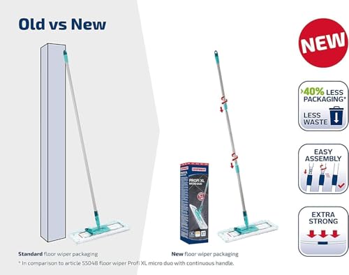 Leifheit Profi XL Micro Duo + Duster Static Floor Wiper (Turquoise, Wood, Marble, Tile)