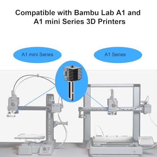 2 Pcs A1 Hotend 0.4mm, A1/A1 Mini Print Head Extruder Hotend Upgrade High-Temperature 0.4mm Hardened Steel Nozzle Replacement Compatible for Bambu Lab A1/A1 Mini Hotend Accessories, - style: A1 Mini/A1 Print Head Kit 0.4mm