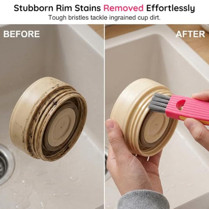 3 in 1 Cup Lid Cleaning Brush, 2026 New 3 in 1 Multifunctional Cleaning Brush Portable Cup Lid Cleaner, Cup Lid Gap Cleaner HomeKitchen Gadgets - color: Red *3