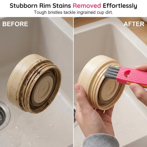 3 in 1 Cup Lid Cleaning Brush, 2026 New 3 in 1 Multifunctional Cleaning Brush Portable Cup Lid Cleaner, Cup Lid Gap Cleaner HomeKitchen Gadgets - color: Blue *3