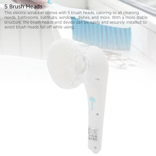 Electric Rotating Brush Kitchen Dishwashing Wonder Cordless Dish Brush with 5 Replaceable Brush Heads Powerful Cleaning for Pots and Pans