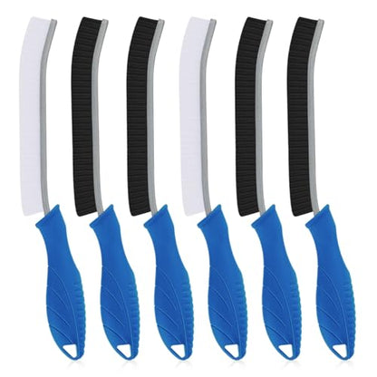 TQRR Hard Bristle Crevice Cleaning Brush-Thin Gap Scrub Brush, Small Cleaning Brush, Grout Brush, Kitchen Brush, Cleaning Tools for Toilet, Bathroom, Sink, Home, Household, Window (6, Lichen Blue) - color: Lichen Blue