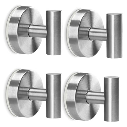 Suction Cup Hooks Suction Towel Shower Home So No Drill Storage Wall Silver Suction Hooks for Shower Wall Bathroom Window Wash Door Wreath, 4 Pack - color: Silver
