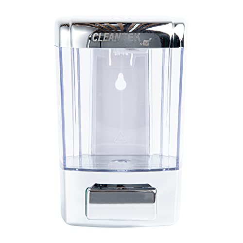 Clean Tek Professional 23.7 Ounce Manual Soap Dispenser, 1 Wall-Mountable Soap Dispenser - With Security Key, Clear Plastic Refillable Soap Dispenser, Push Mechanism, Transparent Tank - Restaurantware - color: Clear