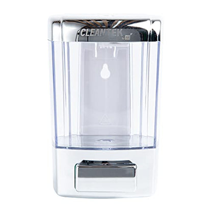Clean Tek Professional 23.7 Ounce Manual Soap Dispenser, 1 Wall-Mountable Soap Dispenser - With Security Key, Clear Plastic Refillable Soap Dispenser, Push Mechanism, Transparent Tank - Restaurantware - color: Clear