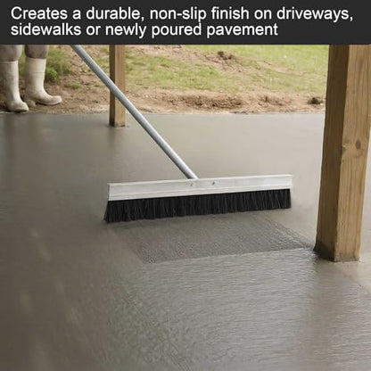 Hushee Aluminum Backed Concrete Broom, Concrete Broom Finishing with Clevis Handle Bracket, 36-inch for Driveways, Sidewalks, Wet Concretes (Plastic Filament) - size: 36 Inch