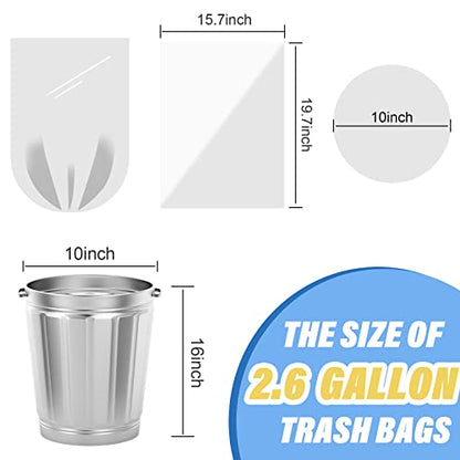 Small Trash Bags, Magesh 2.6 Gallon Trash Bags/Garbage Bags, Strong Wastebasket Liners for Bathroom Bedroom Office Trash Can, 200 Counts - style: 2.6 Gallon 200 Transparent