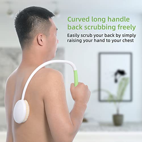 Fanwer 2 Pack Back Scrubber for Shower with Long Handle, 27.5" Long Handle Back Bath Brush for Elderly, Disabled, Limited Mobility, Post-Surgery, Frozen Shoulder,Arthritis,Men and Women - size: 2pcs 27.5"